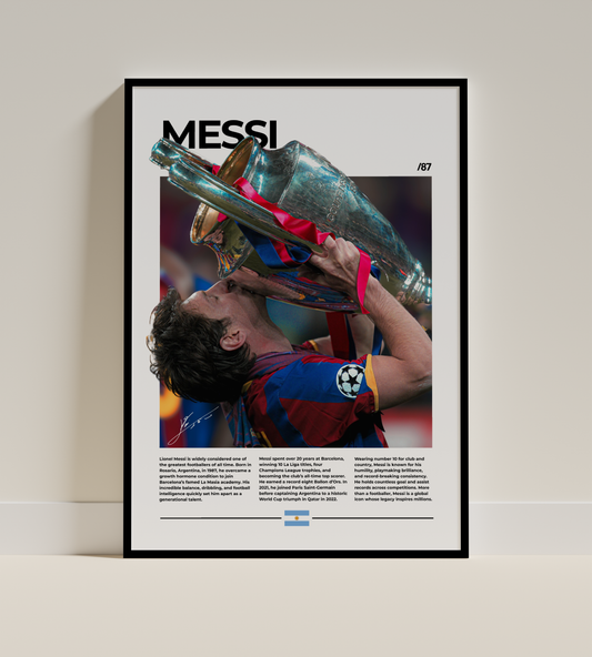 Lionel Messi Digital Football Poster
