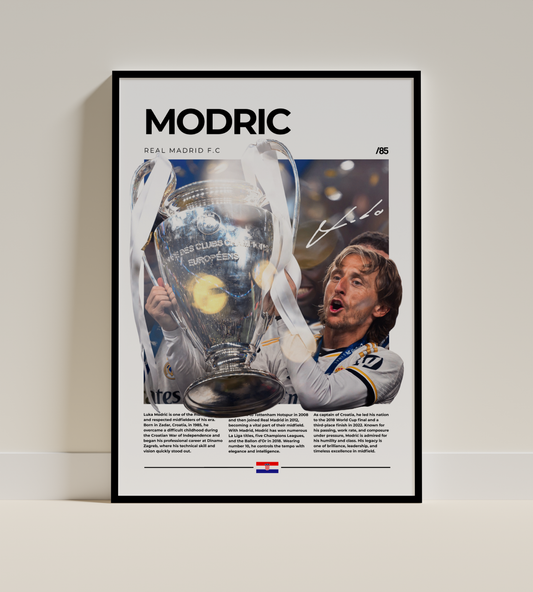 Luka Modrić Digital Football Poster
