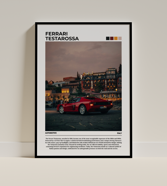 Ferrari Testarossa Digital Poster - PostrlyAu