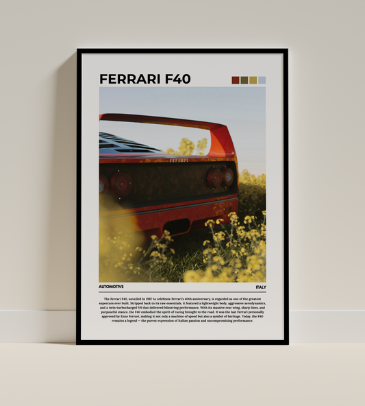 Ferrari F40 Digital Poster - PostrlyAu