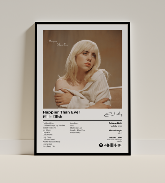 Happier Than Ever Digital Poster - PostrlyAu