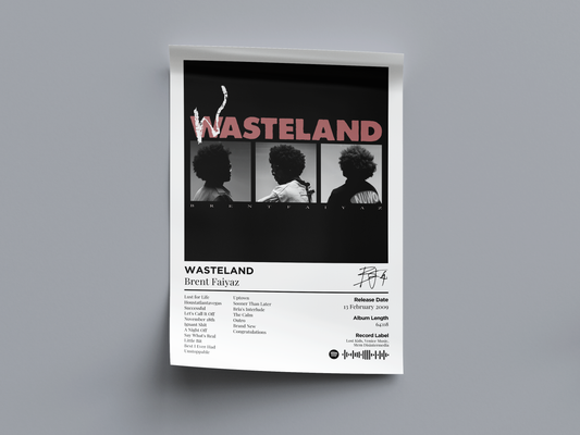 Brent Faiyaz - WASTELAND Digital Poster - PostrlyAu