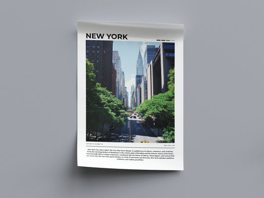 New York - Digital Poster - PostrlyAu