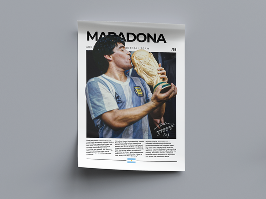 Diego Maradona Digital Football Poster