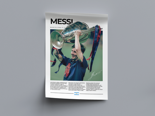 Lionel Messi Digital Football Poster