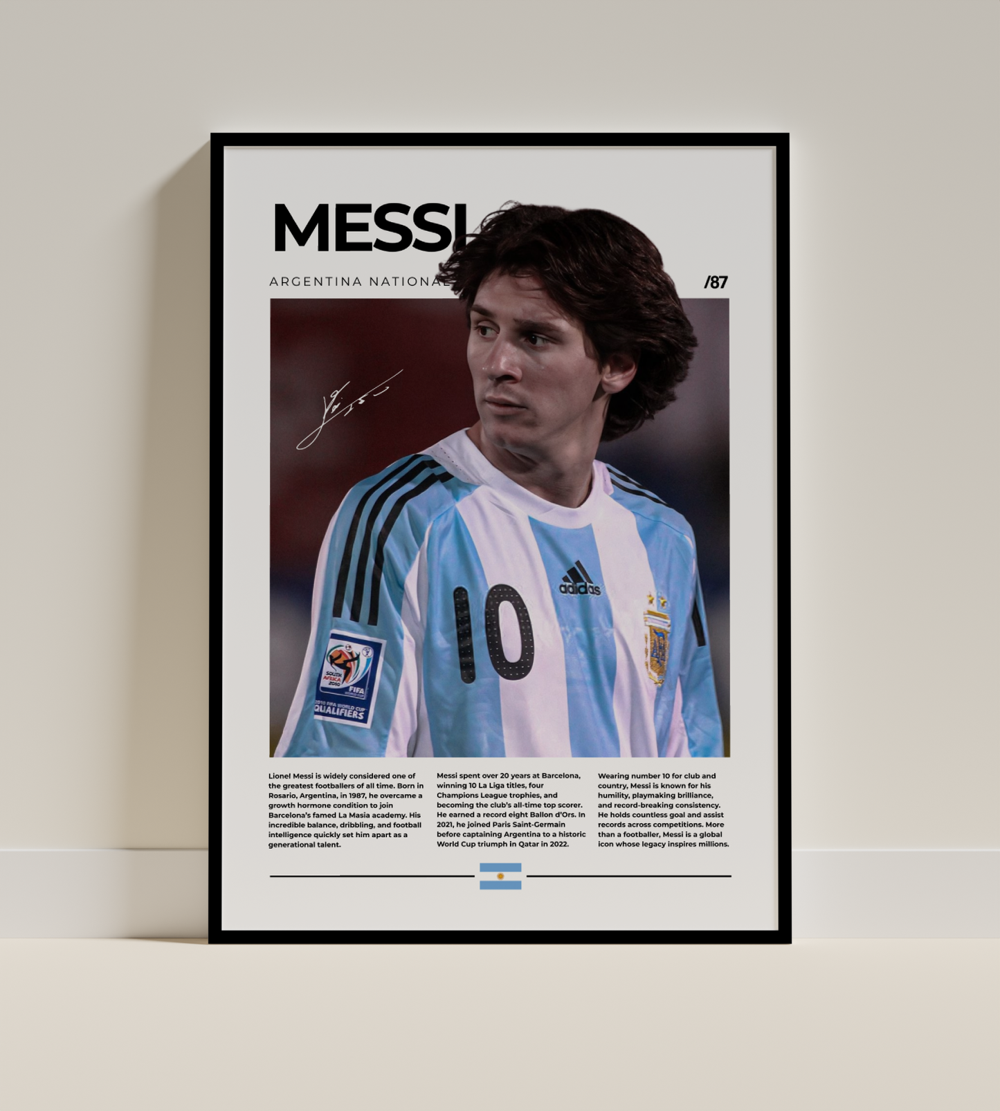 Lionel Messi Digital Football Poster