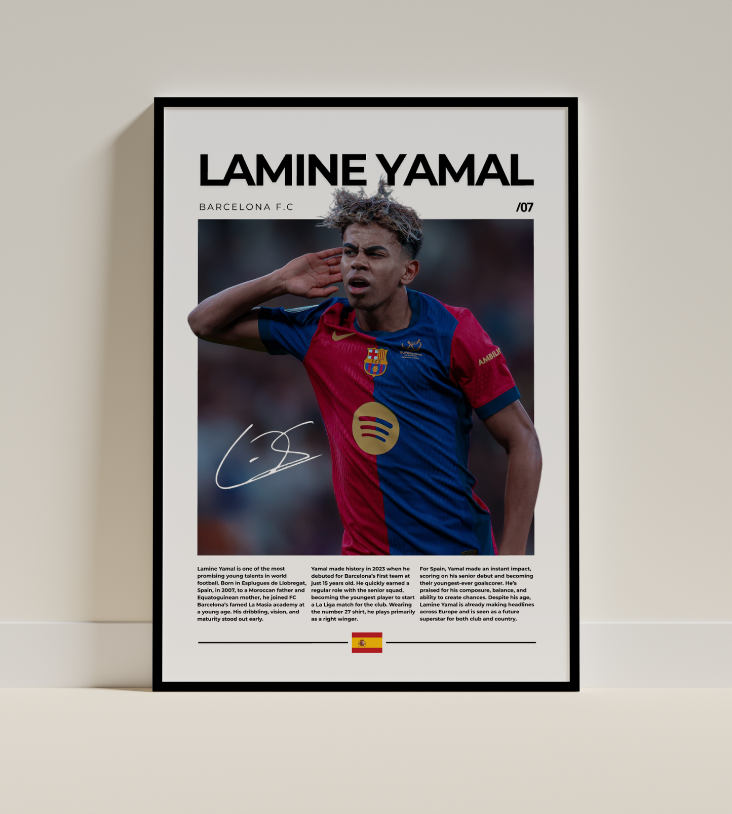 Lamine Yamal Digital Football Poster