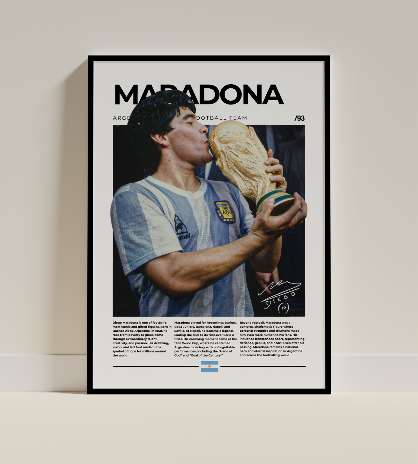 Diego Maradona Digital Football Poster