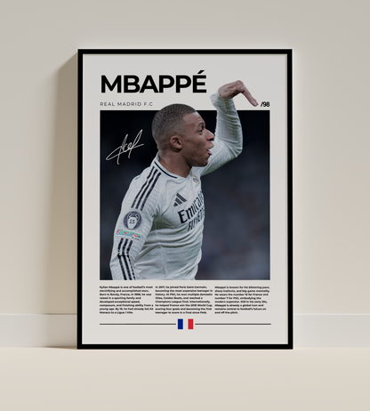 Kylian Mbappe Digital Football Poster