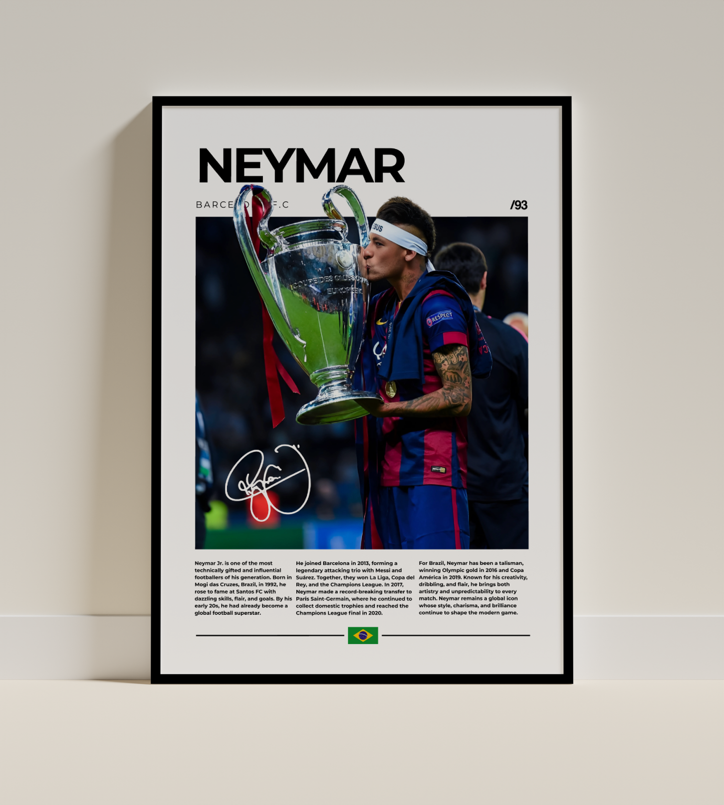 Neymar Jr. Digital Football Poster