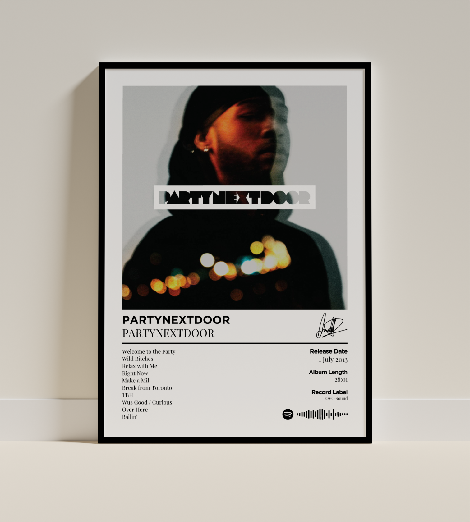 PARTYNEXTDOOR Digital Poster - PostrlyAu