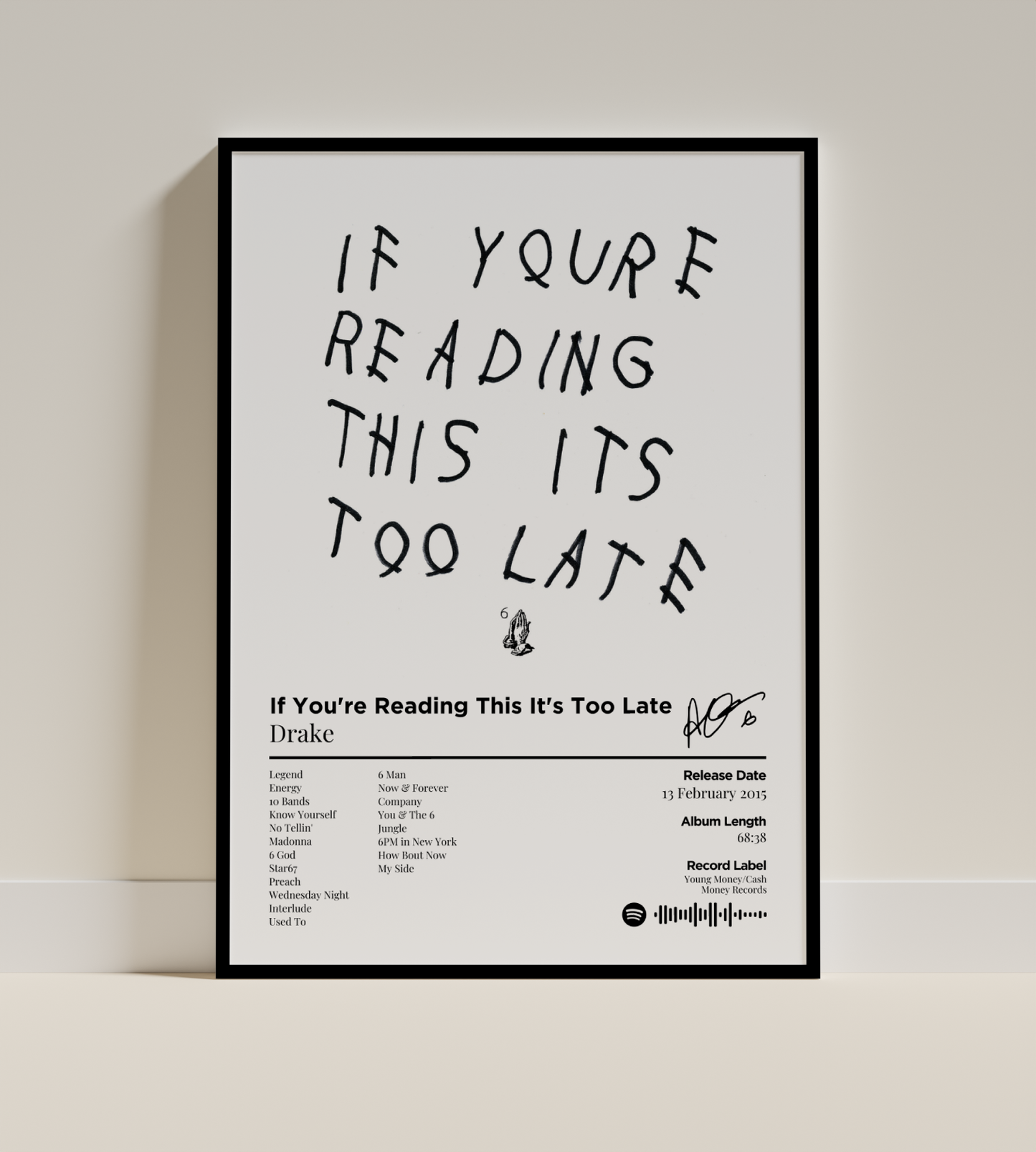 If You're Reading This It's Too Late Digital Poster - PostrlyAu