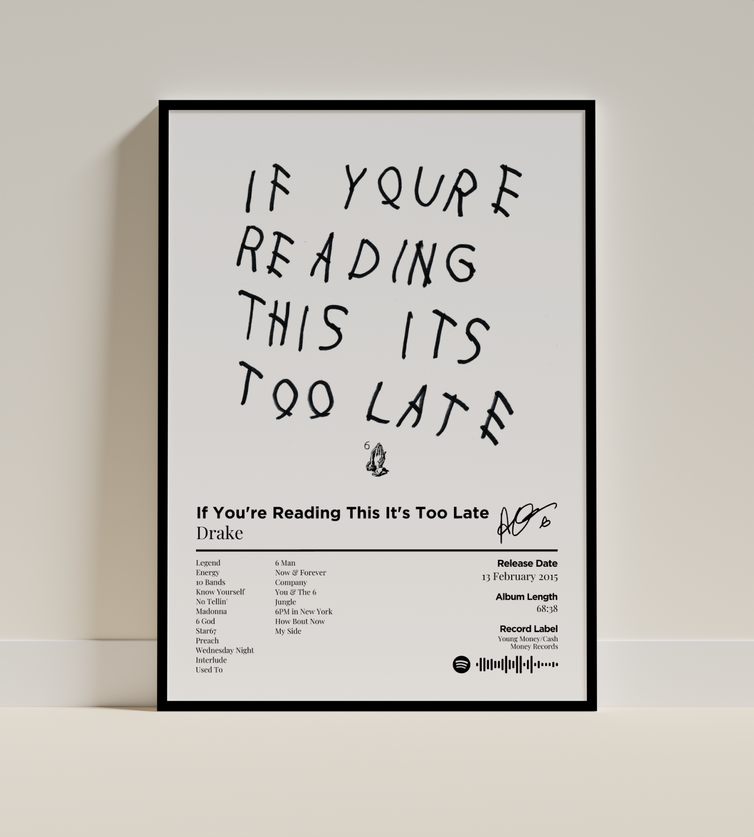If You're Reading This It's Too Late Digital Poster - PostrlyAu