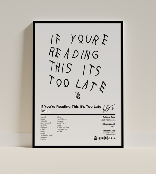 If You're Reading This It's Too Late Digital Poster - PostrlyAu