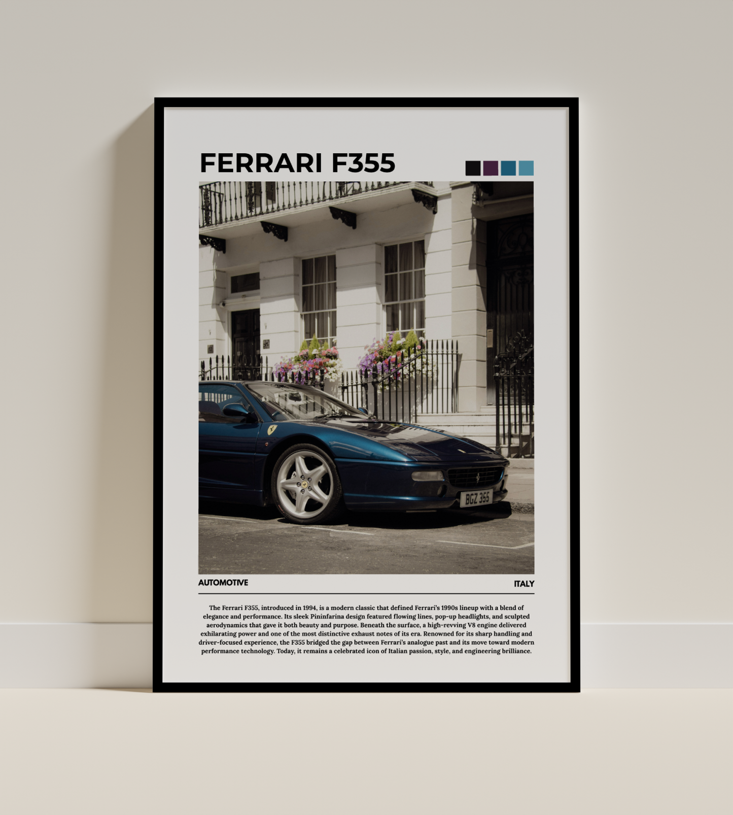 Ferrari F355 Digital Poster - PostrlyAu