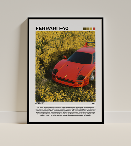 Ferrari F40 Digital Poster