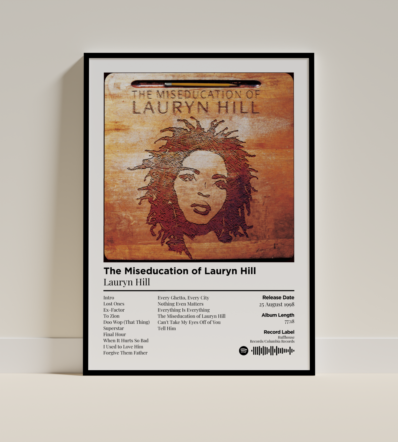 The Miseducation of Lauryn Hill Digital Poster - PostrlyAu
