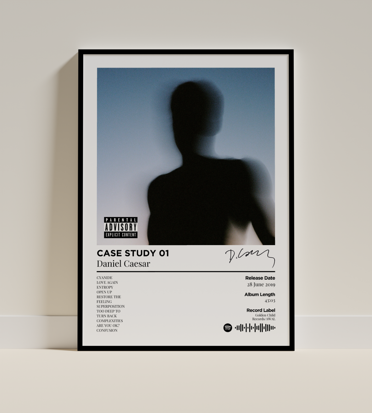 Daniel Caesar - CASE STUDY 01 Digital Poster - PostrlyAu