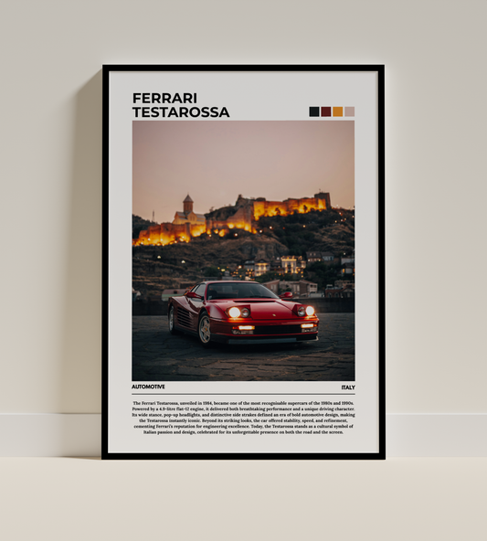 Ferrari Testarossa Digital Poster