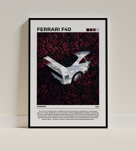 Ferrari F40 Digital Poster