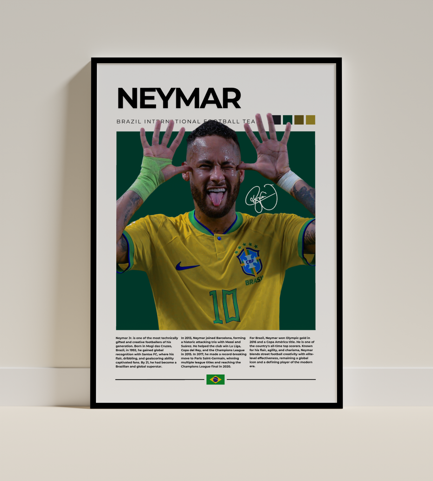 Messi, Neymar, Mbappe, Zidane, Ronaldinho, Maradona Digital Poster