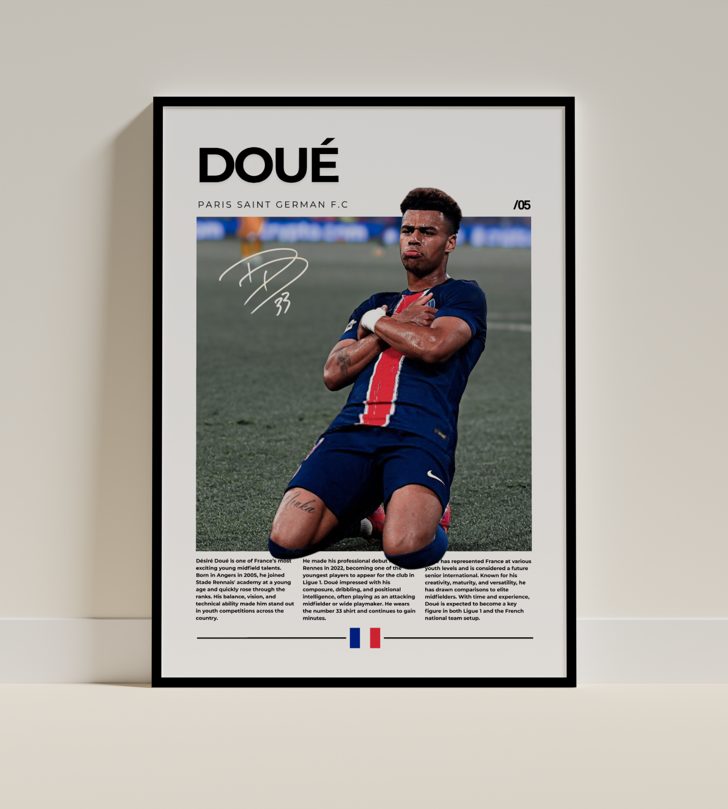 Désiré Doué Digital Football Poster