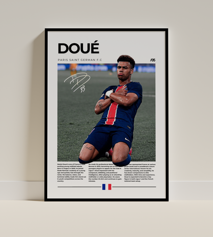 Désiré Doué Digital Football Poster