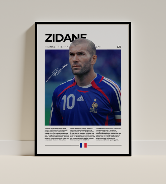 Zinedine Zidane Digital Football Poster
