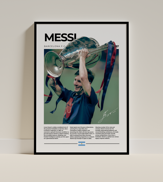 Lionel Messi Digital Football Poster