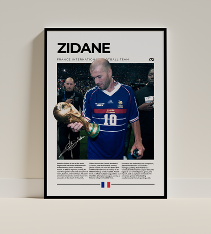 Zinedine Zidane Digital Football Poster