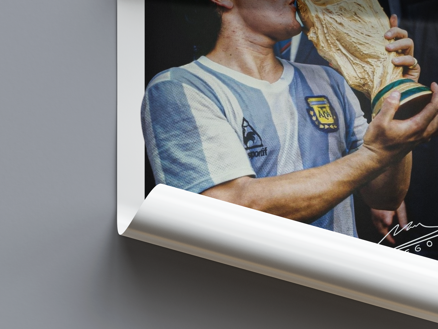 Diego Maradona Digital Football Poster