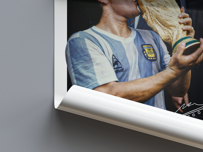 Diego Maradona Digital Football Poster
