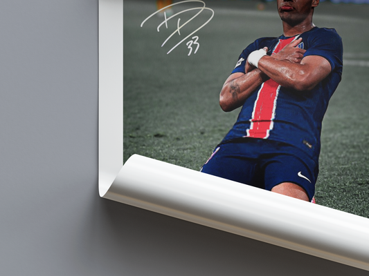 Désiré Doué Digital Football Poster