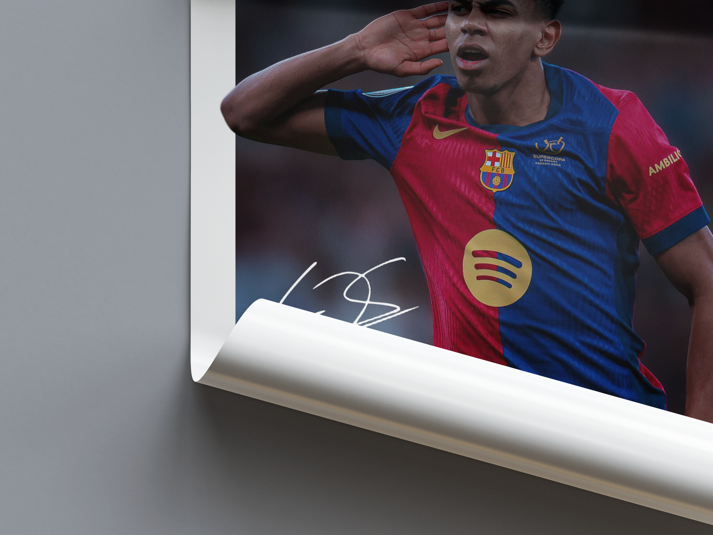 Lamine Yamal Digital Football Poster