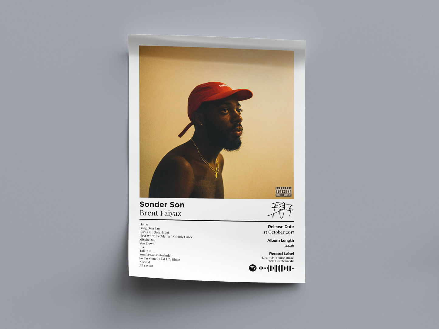 Brent Faiyaz - Sonder Son Digital Poster - PostrlyAu