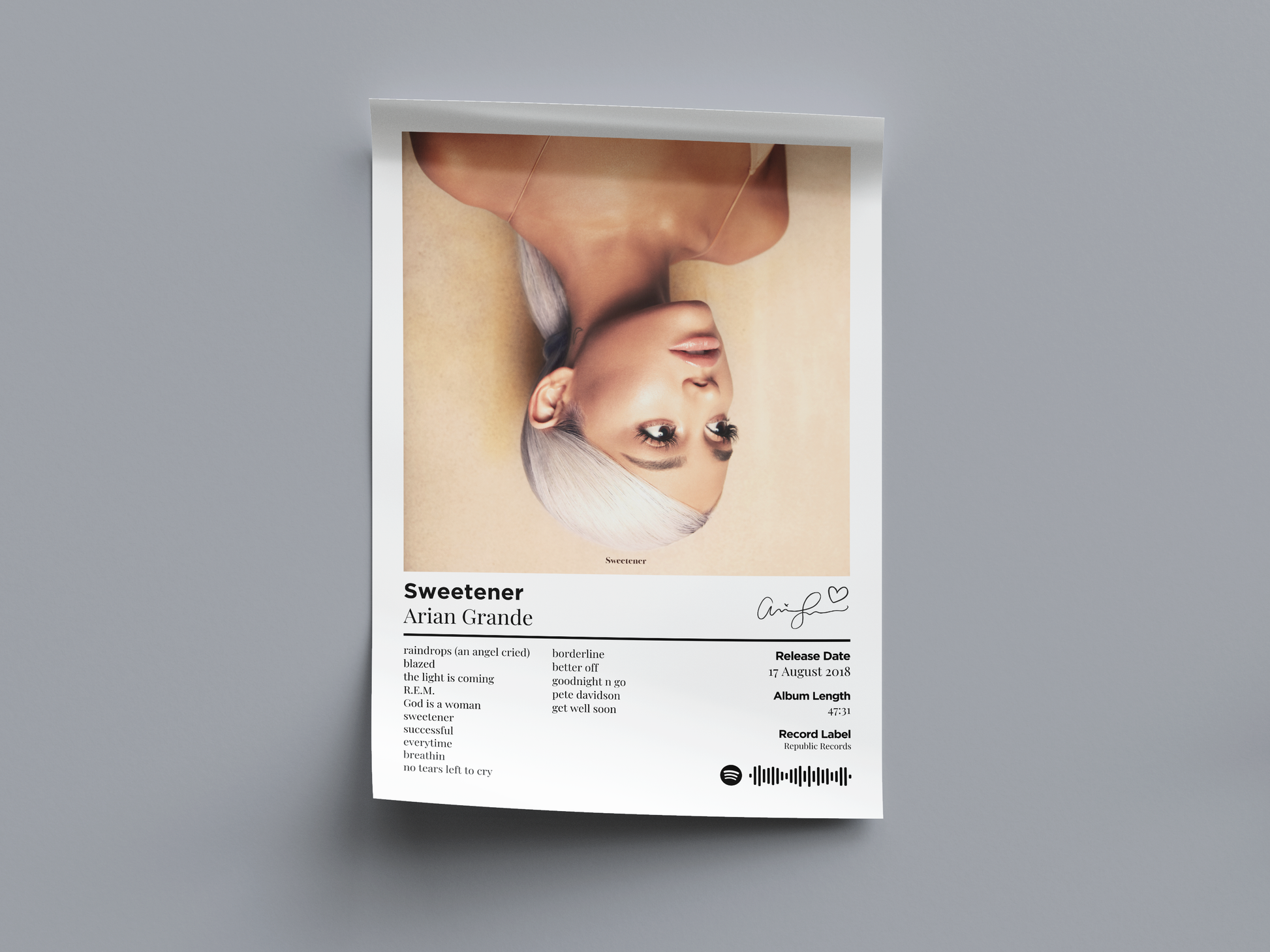 Sweetener Digital Poster - PostrlyAu