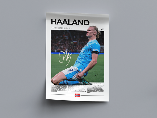 Erling Haaland Digital Football Poster