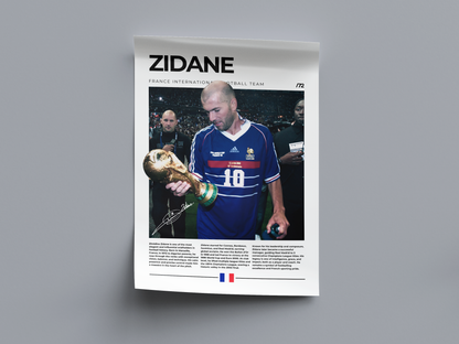 Zinedine Zidane Digital Football Poster