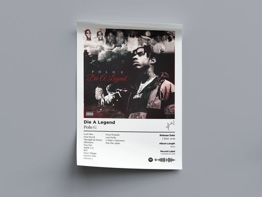 Die a Legend Digital Poster - PostrlyAu
