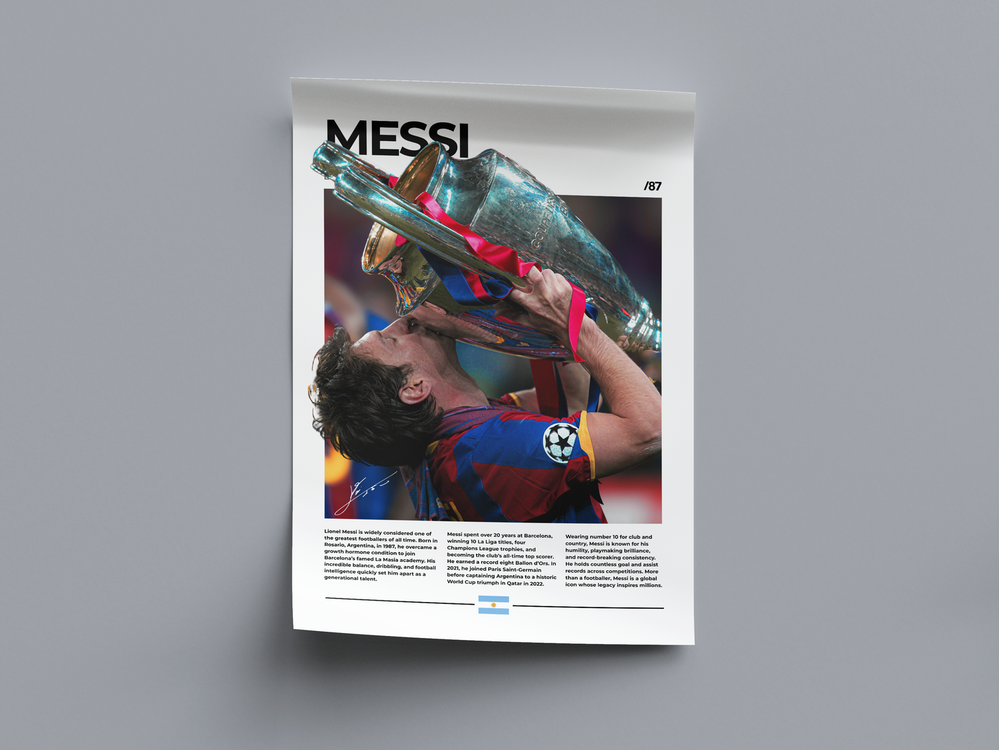 Lionel Messi Digital Football Poster