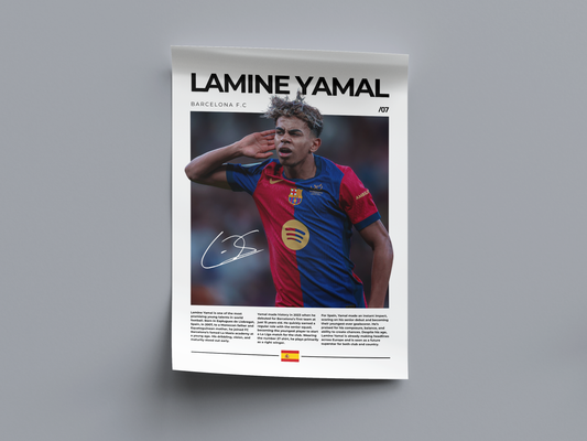 Lamine Yamal Digital Football Poster