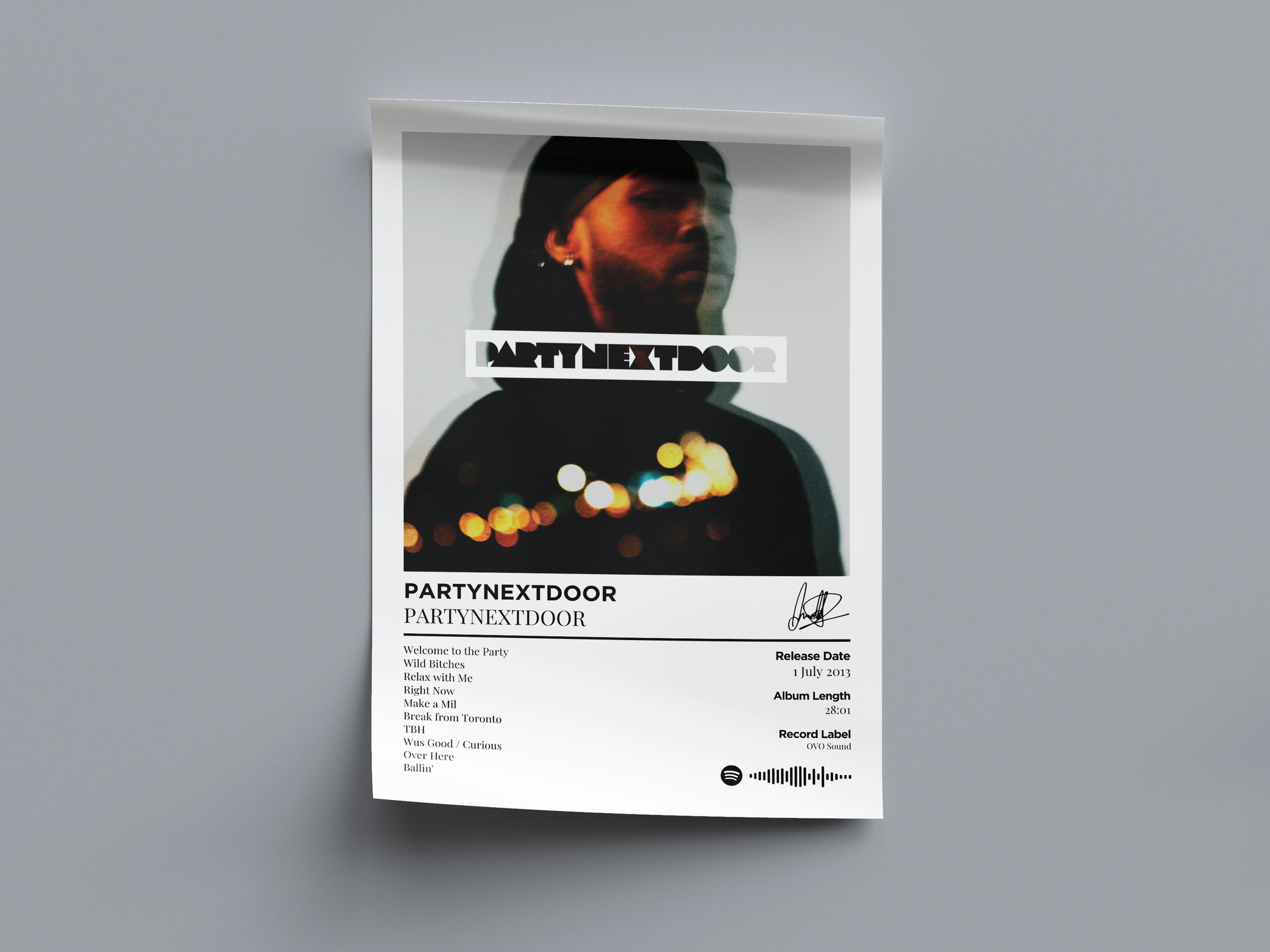 PARTYNEXTDOOR Digital Poster - PostrlyAu