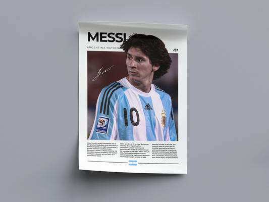 Lionel Messi Digital Football Poster