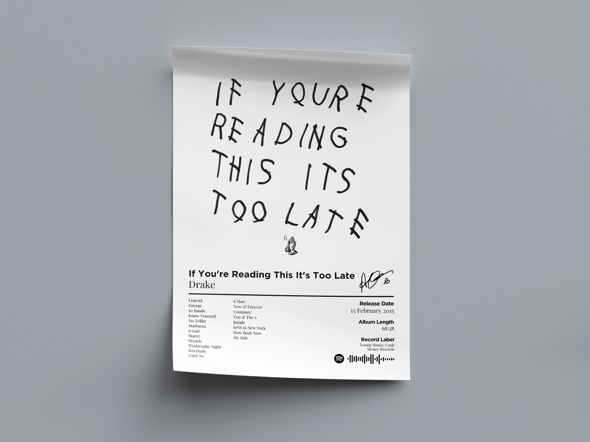 If You're Reading This It's Too Late Digital Poster - PostrlyAu