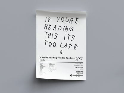 If You're Reading This It's Too Late Digital Poster - PostrlyAu