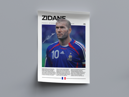 Zinedine Zidane Digital Football Poster