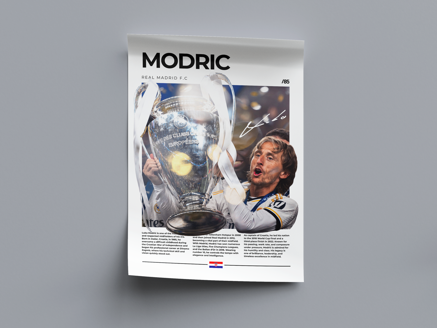 Luka Modrić Digital Football Poster