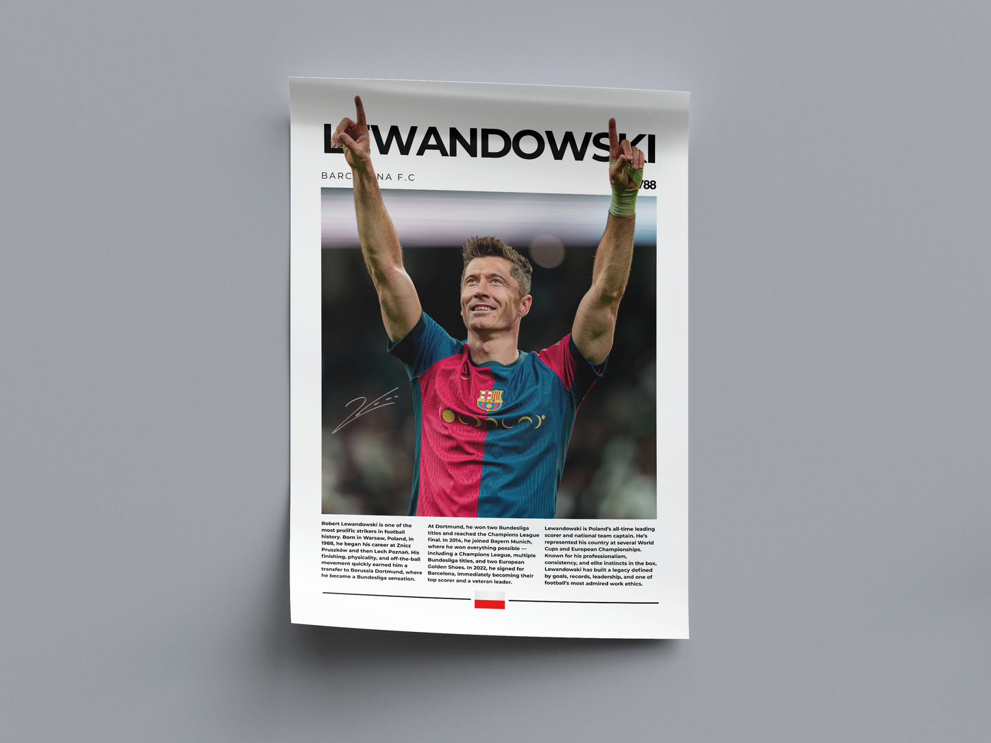 Robert Lewandowski Digital Football Poster