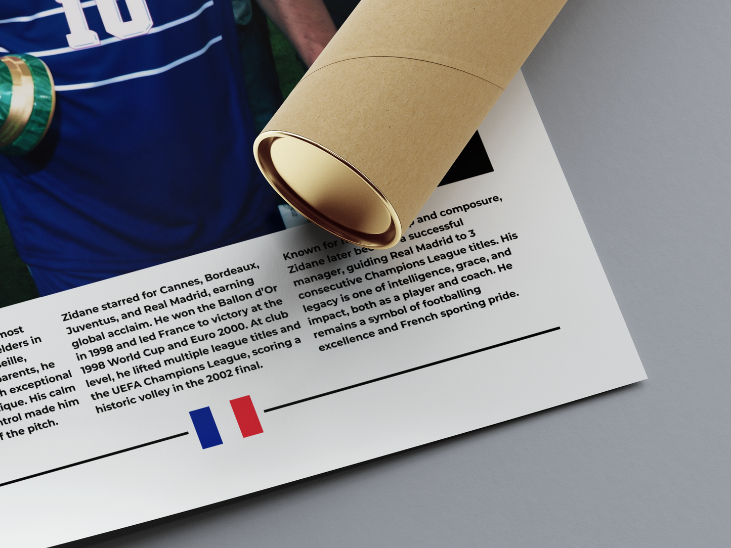 Zinedine Zidane Digital Football Poster