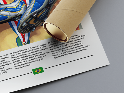 Ronaldo Nazário Digital Football Poster